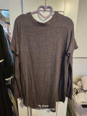 Cherish Dark Gray Knit Long Sleeve Top